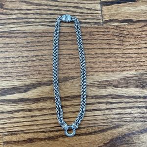David Yurman two tone double wheat chain necklace